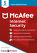 McAfee Internet Security - 1 Year - 5 Devices - Key GLOBAL